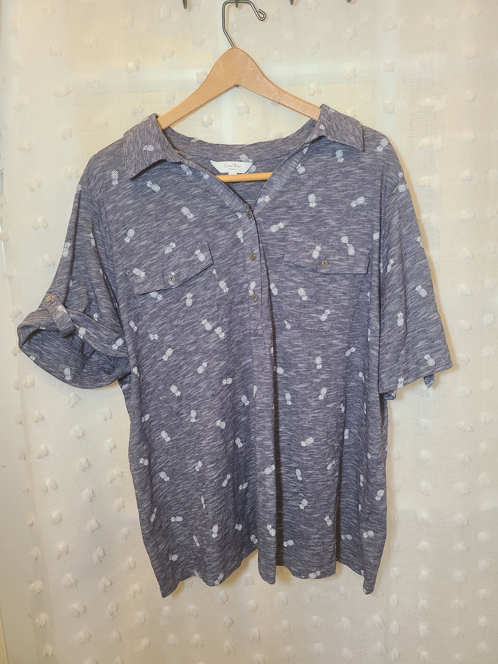 Womens Plus Size Coral Bay Pineapple Shirt